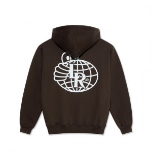 Last Resort AB Atlas Monogram Hoodie Herr Mörkbruna | Sverige-0958234