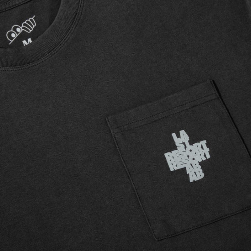 Last Resort AB Cross Pocket T-shirt Herr Svarta | Sverige-0518932