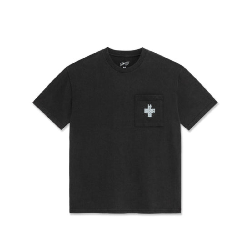 Last Resort AB Cross Pocket T-shirt Herr Svarta | Sverige-0518932