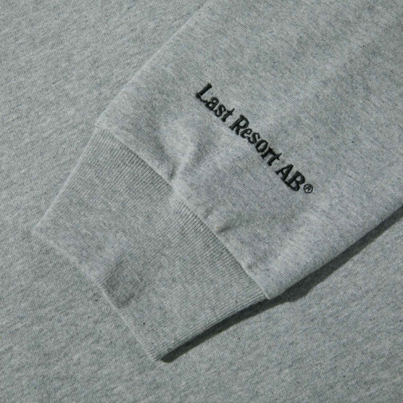 Last Resort AB Script LS T-shirt Herr Grå | Sverige-8376105